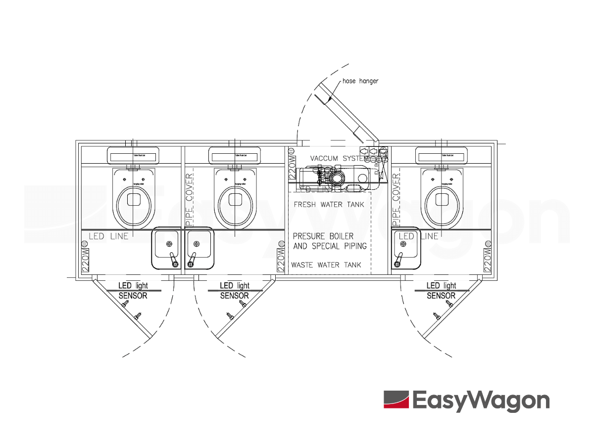 TYPE 360: Toiletwagen - 3 toiletten - vacuüm2